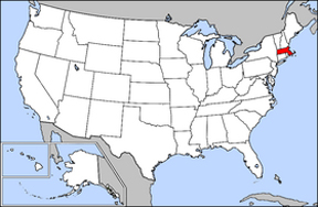USA map showing location of Massachusetts